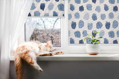 Store enrouleur Taches peintes en bleu