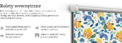 Store enrouleur Maisons jaunes, plantes bleues