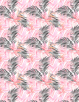 Store intérieur Feuilles roses et noires