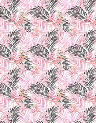 Store intérieur Feuilles roses et noires