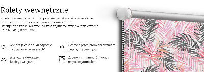 Store intérieur Feuilles roses et noires