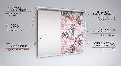 Store intérieur Feuilles roses et noires