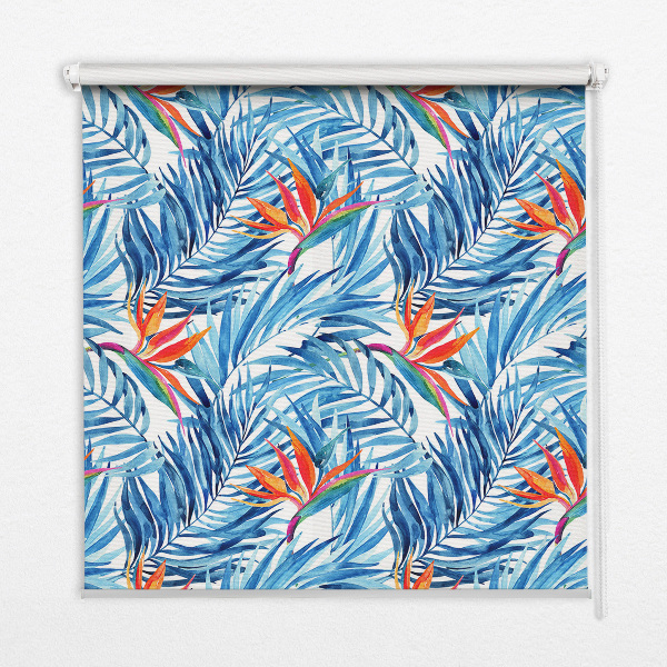 Store enrouleur Feuilles bleues