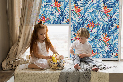 Store enrouleur Feuilles bleues