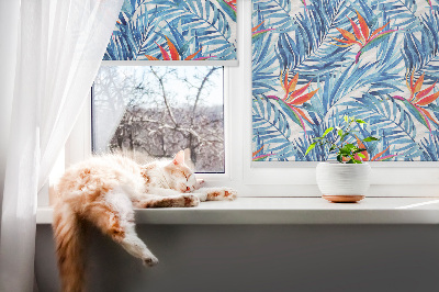 Store enrouleur Feuilles bleues