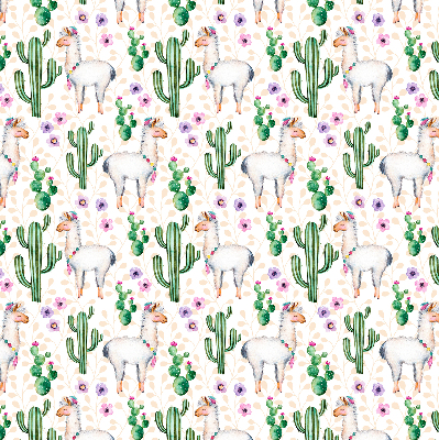 Store enrouleur Lamas et cactus