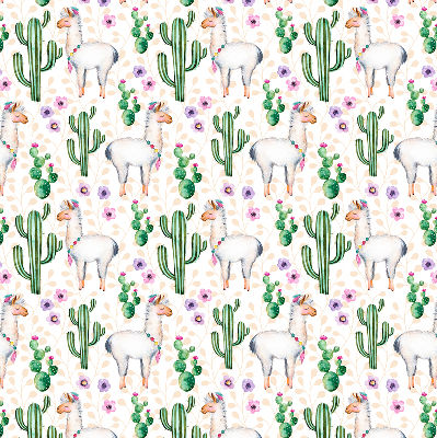 Store enrouleur Lamas et cactus