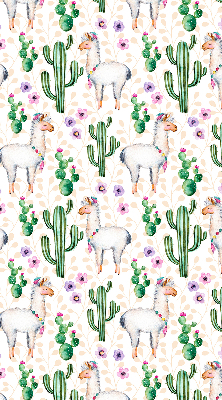 Store enrouleur Lamas et cactus