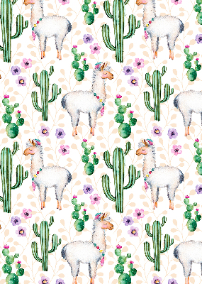 Store enrouleur Lamas et cactus