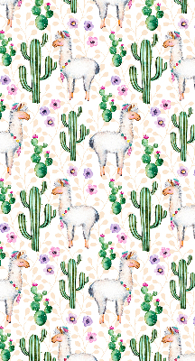 Store enrouleur Lamas et cactus