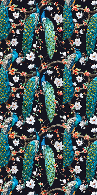 Store enrouleur Paon avec des fleurs