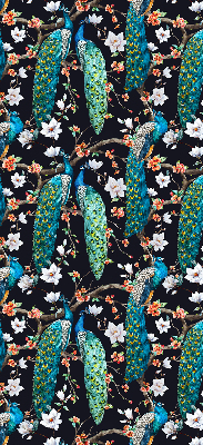 Store enrouleur Paon avec des fleurs