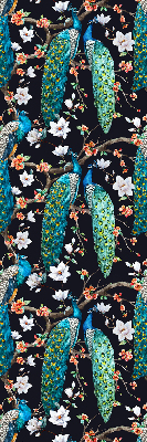 Store enrouleur Paon avec des fleurs