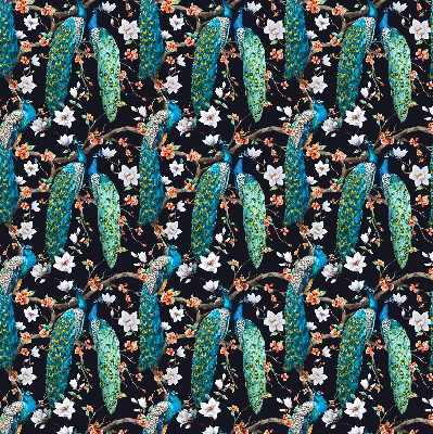 Store enrouleur Paon avec des fleurs