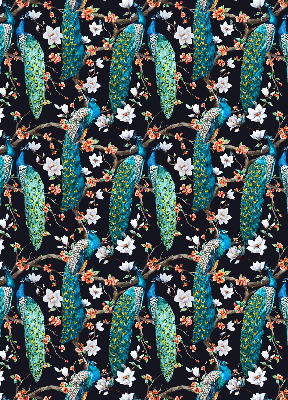 Store enrouleur Paon avec des fleurs