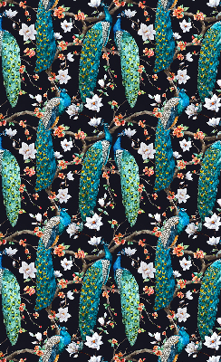 Store enrouleur Paon avec des fleurs