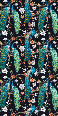 Store enrouleur Paon avec des fleurs