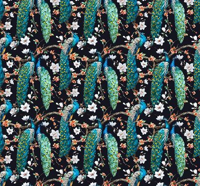 Store enrouleur Paon avec des fleurs