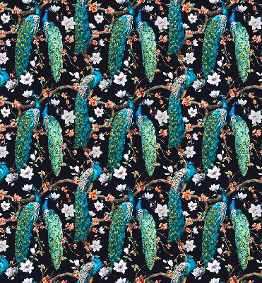 Store enrouleur Paon avec des fleurs