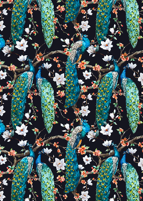 Store enrouleur Paon avec des fleurs