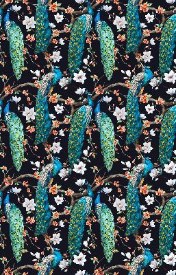 Store enrouleur Paon avec des fleurs