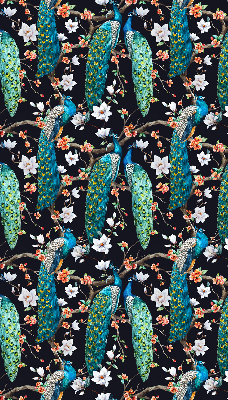 Store enrouleur Paon avec des fleurs