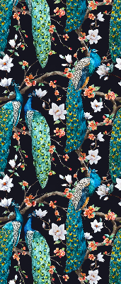 Store enrouleur Paon avec des fleurs