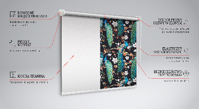 Store enrouleur Paon avec des fleurs