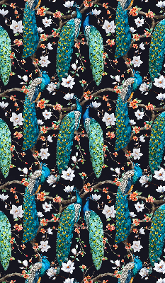 Store enrouleur Paon avec des fleurs