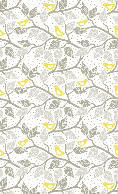 Store enrouleur Oiseaux jaunes sur des branches grises