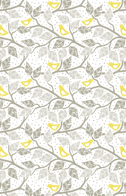 Store enrouleur Oiseaux jaunes sur des branches grises