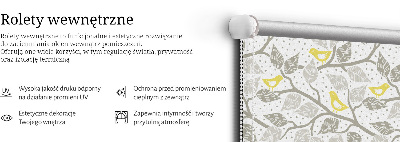 Store enrouleur Oiseaux jaunes sur des branches grises