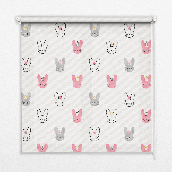 Store enrouleur Lapins colorés dans des couronnes