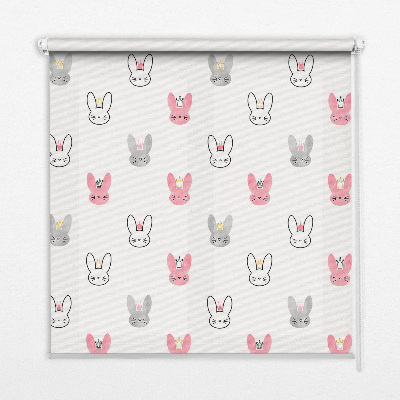 Store enrouleur Lapins colorés dans des couronnes