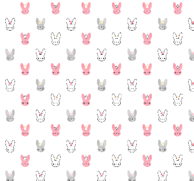 Store enrouleur Lapins colorés dans des couronnes