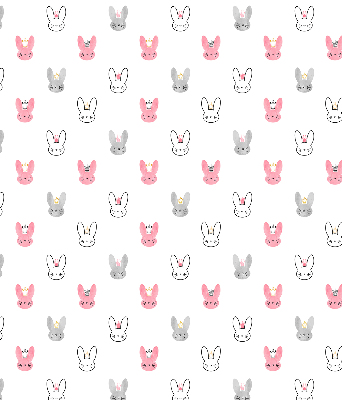 Store enrouleur Lapins colorés dans des couronnes