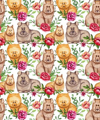 Store intérieur Chiens parmi les fleurs