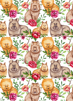 Store intérieur Chiens parmi les fleurs