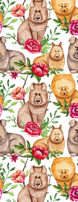 Store intérieur Chiens parmi les fleurs