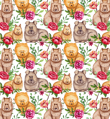 Store intérieur Chiens parmi les fleurs