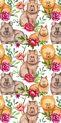 Store intérieur Chiens parmi les fleurs