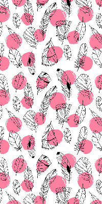 Store enrouleur Plumes et points roses