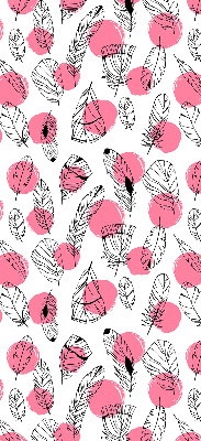 Store enrouleur Plumes et points roses