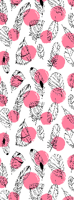 Store enrouleur Plumes et points roses