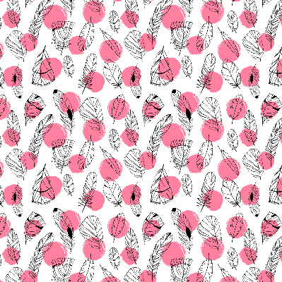 Store enrouleur Plumes et points roses