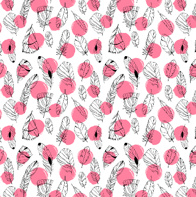 Store enrouleur Plumes et points roses