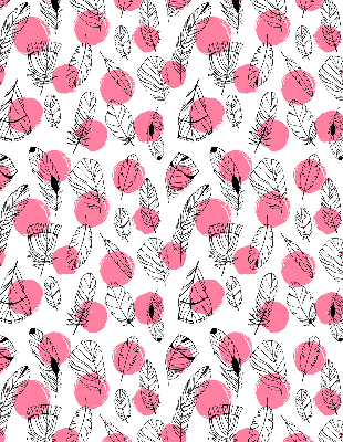 Store enrouleur Plumes et points roses