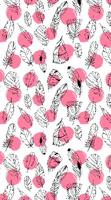 Store enrouleur Plumes et points roses