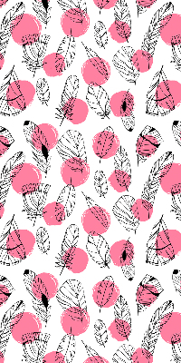 Store enrouleur Plumes et points roses