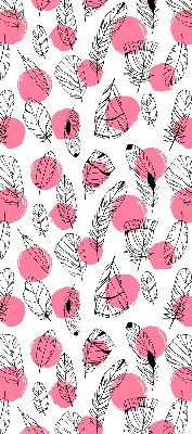 Store enrouleur Plumes et points roses